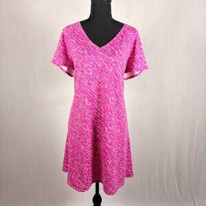 Nine West | V-Neck Knit Dress | XL | Hot Pink